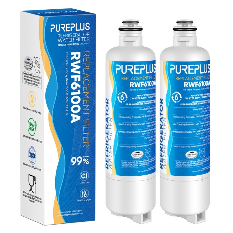 Pure Plus Pureplus Borplftr50 Replacement For Bosch 11025825 Ultra Clarity Pro Refrigerator Water Filter, Compatible With 12033030, 12028325,11025825, Borplftr55, Wfc100Mf, B36Ct80Sns, B36Cl80Ens, 2Pack - Image 1